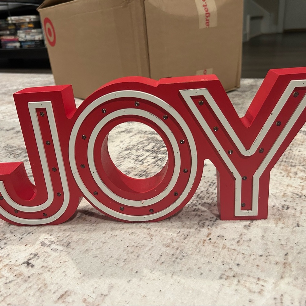 Wondershop Red and White JOY Holiday Sign